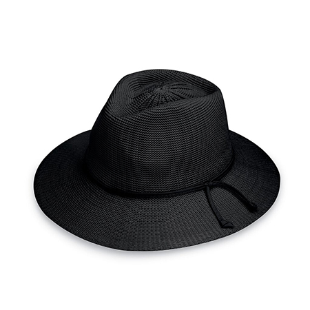 [10219,877824006675] VICTORIA FEDORA HAT BLACK SPF 50+
