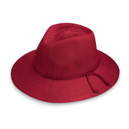 [877824008259] VICTORIA FEDORA HAT CRANBERRY FPS 50+